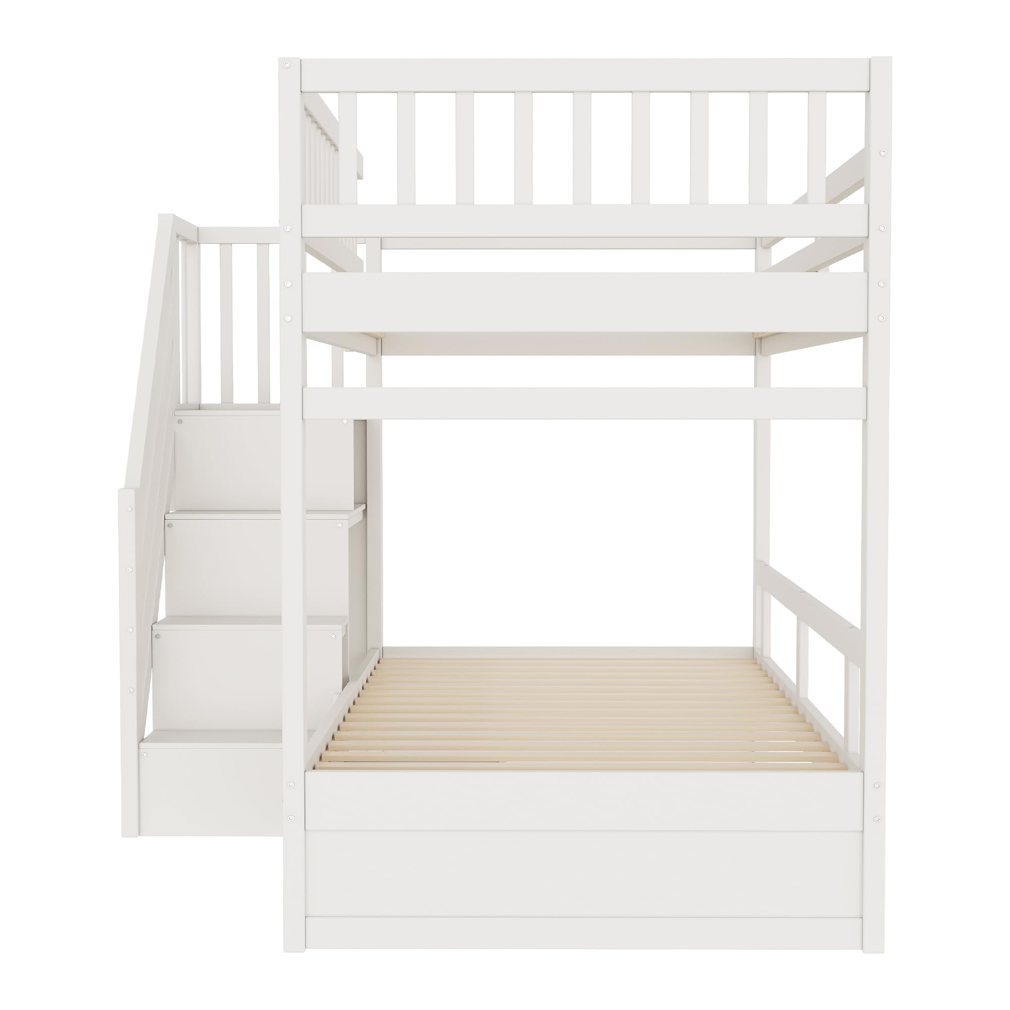 Dolamaní Letto a castello 90x200 bianco scala contenitore