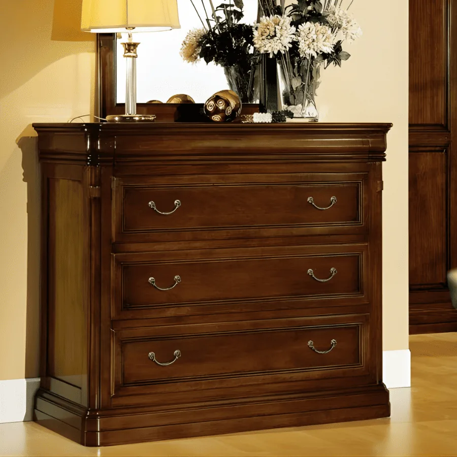 EPOCANTICA Cora Comò Legno Massello 4 Cassetti Alto