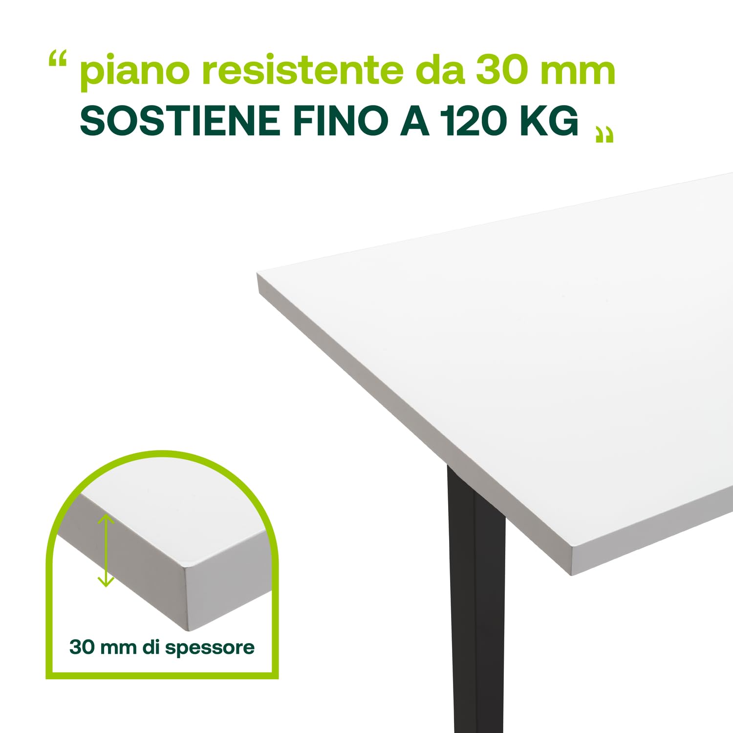 Composad Energia scrivania altezza regolabile 150x69 bianco laccato nero