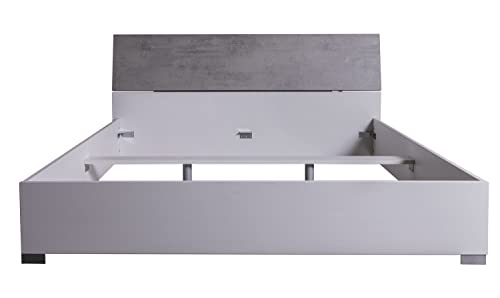 Composad Ador’a 192x92x216 letto matrimoniale 180x200 grigio bianco