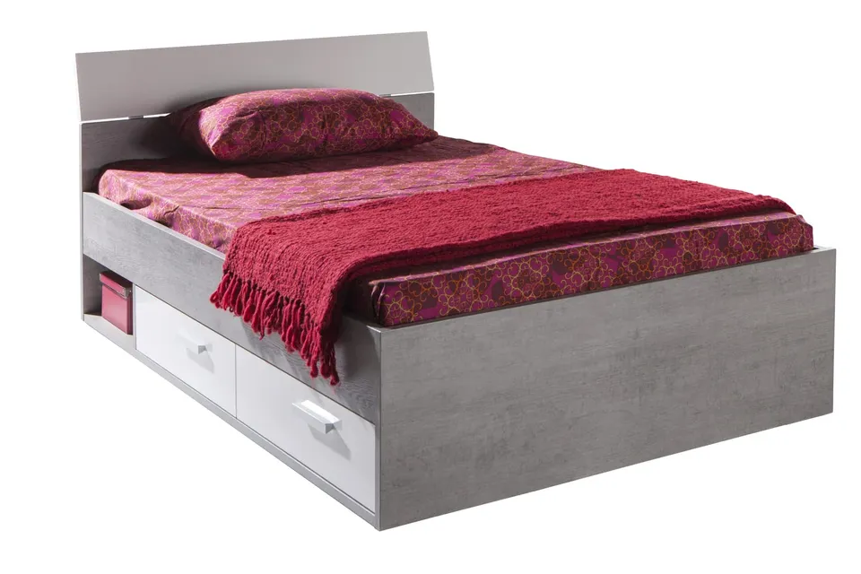 Composad Mi Piace Letto Singolo 2 Cassetti Cemento Bianco
