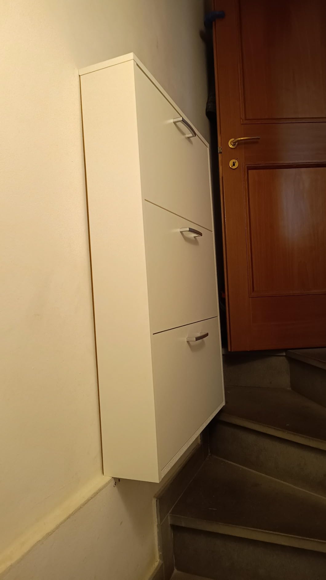 COMPOSAD Facile scarpiera 3 ribalte bianca 9 paia slim