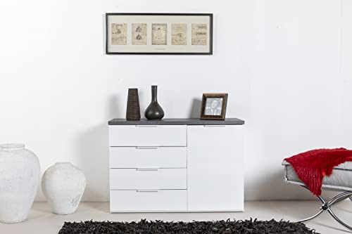 Composad Mundi Cassettiera 4 Cassetti 1 Anta Grigio Tadao Bianco