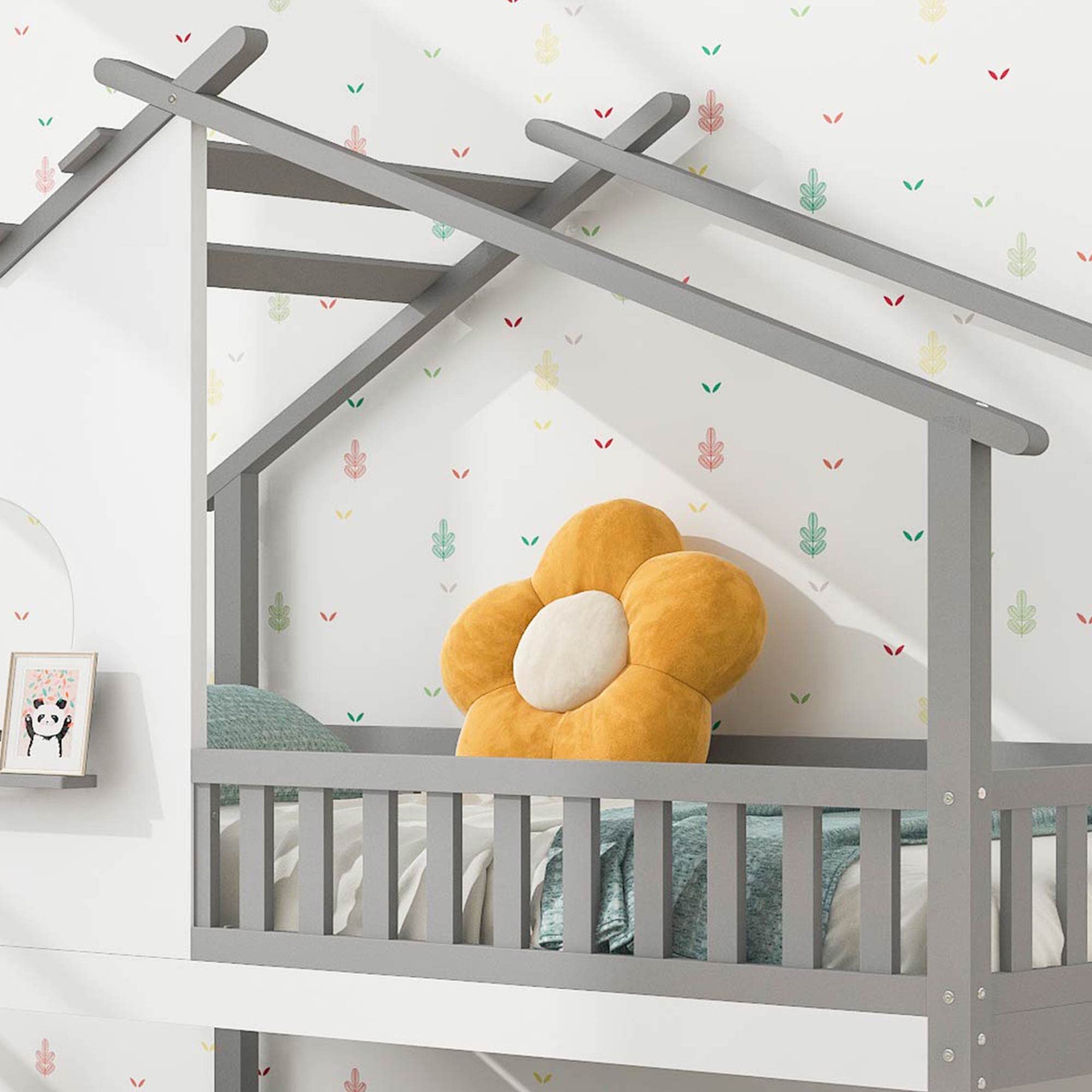 Dolamaní Letto a castello bambini 90x200 grigio bianco