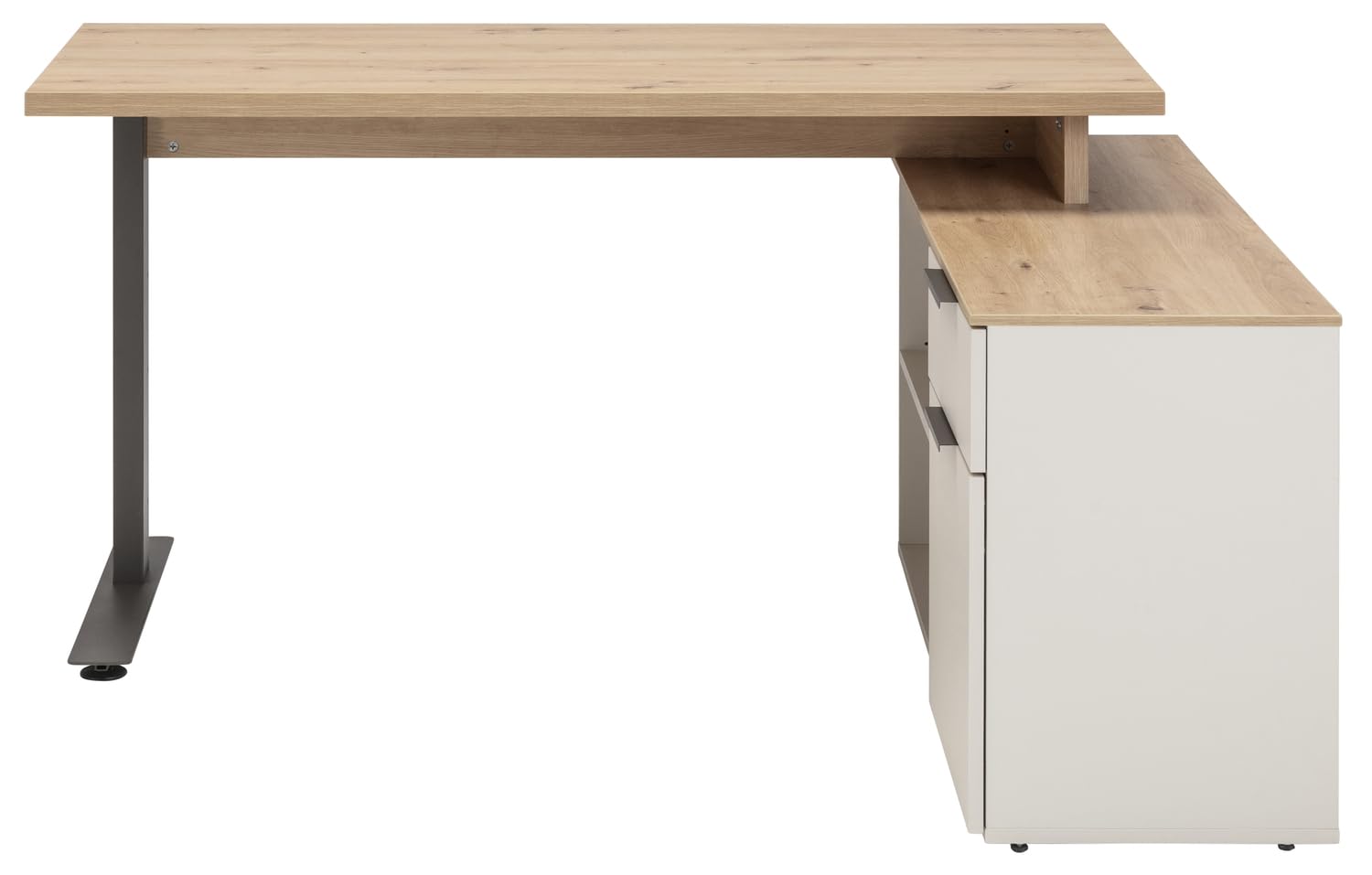 Composad Pronto scrivania angolare anta cassetto grigio rovere