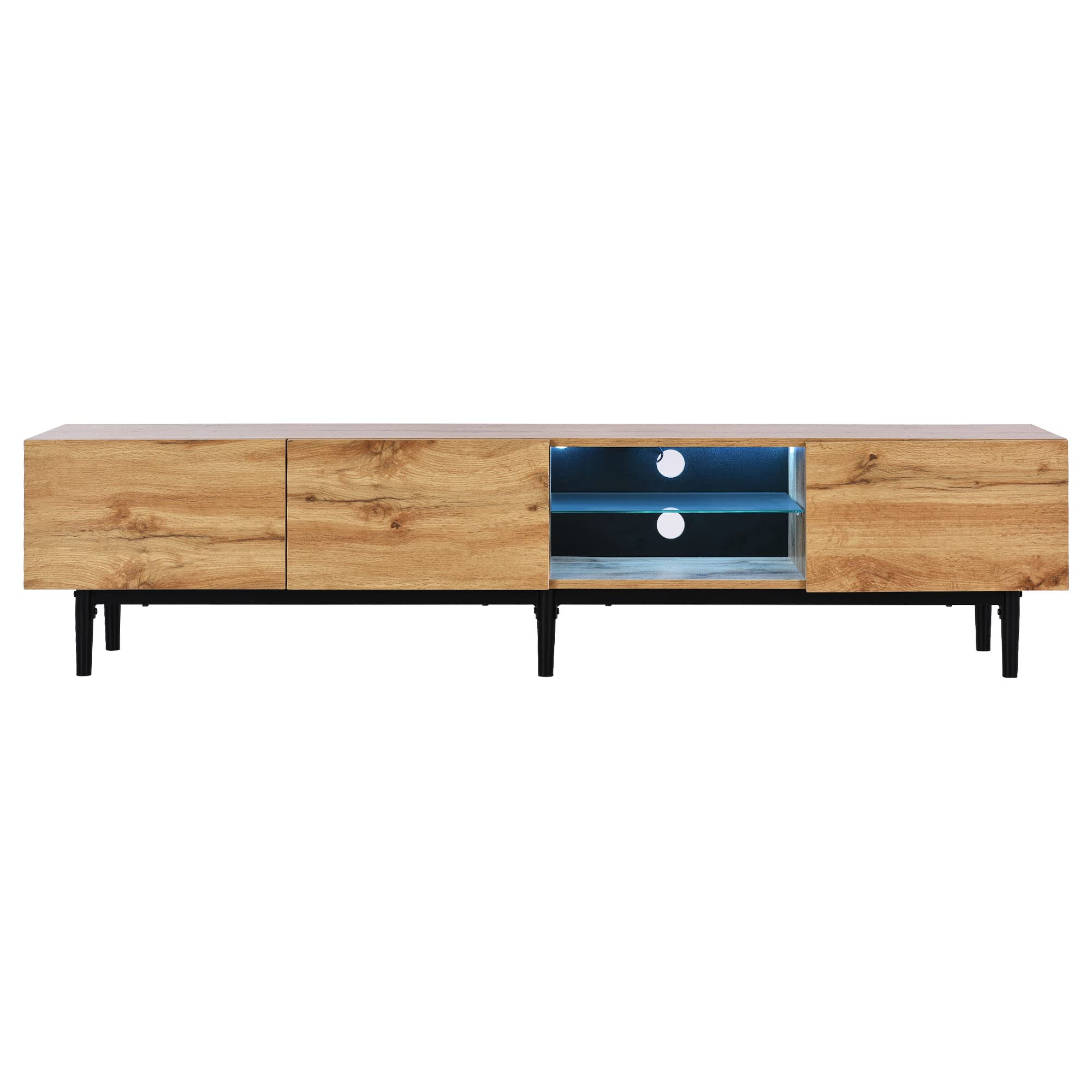 Dolamaní Mobile TV Legno Nero 175 cm 3 Ante MDF Soggiorno