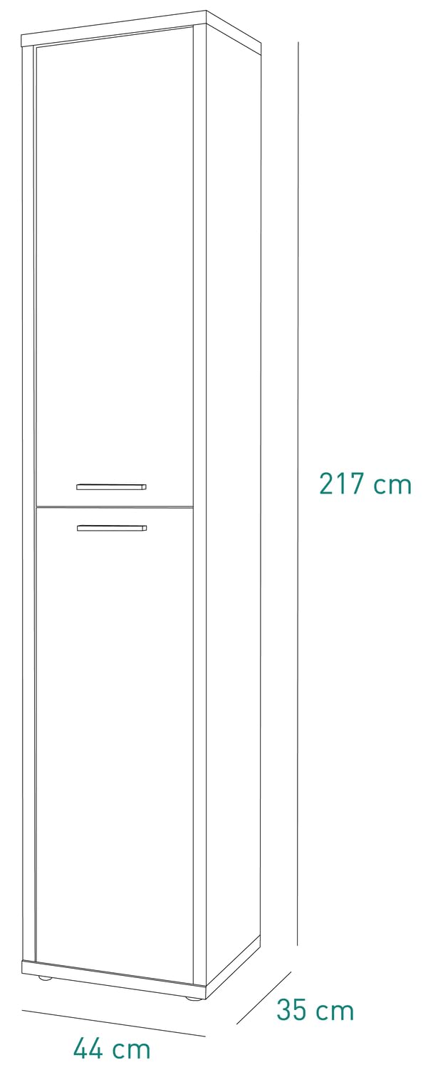 Composad Davinci colonna 2 ante rovere nero 44 cm