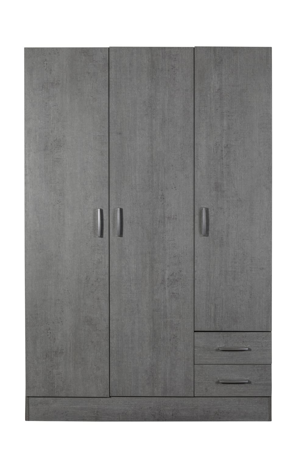 Composad Facile Armadio 3 Ante 2 Cassetti Cemento 119 cm