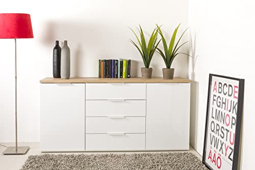 Composad Mundi Madia 2 Ante 4 Cassetti Rovere Mielato Bianco