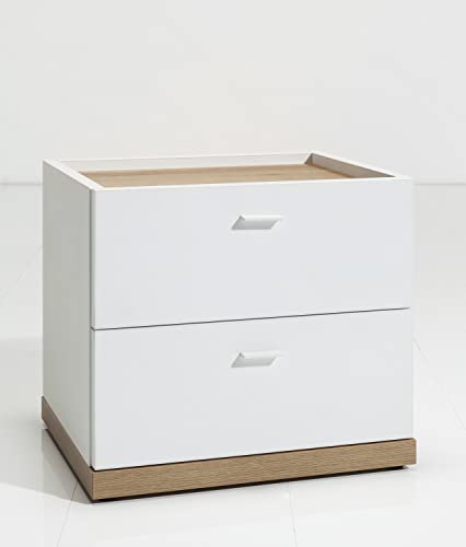 Composad Passacor comodino 2 cassetti bianco rovere