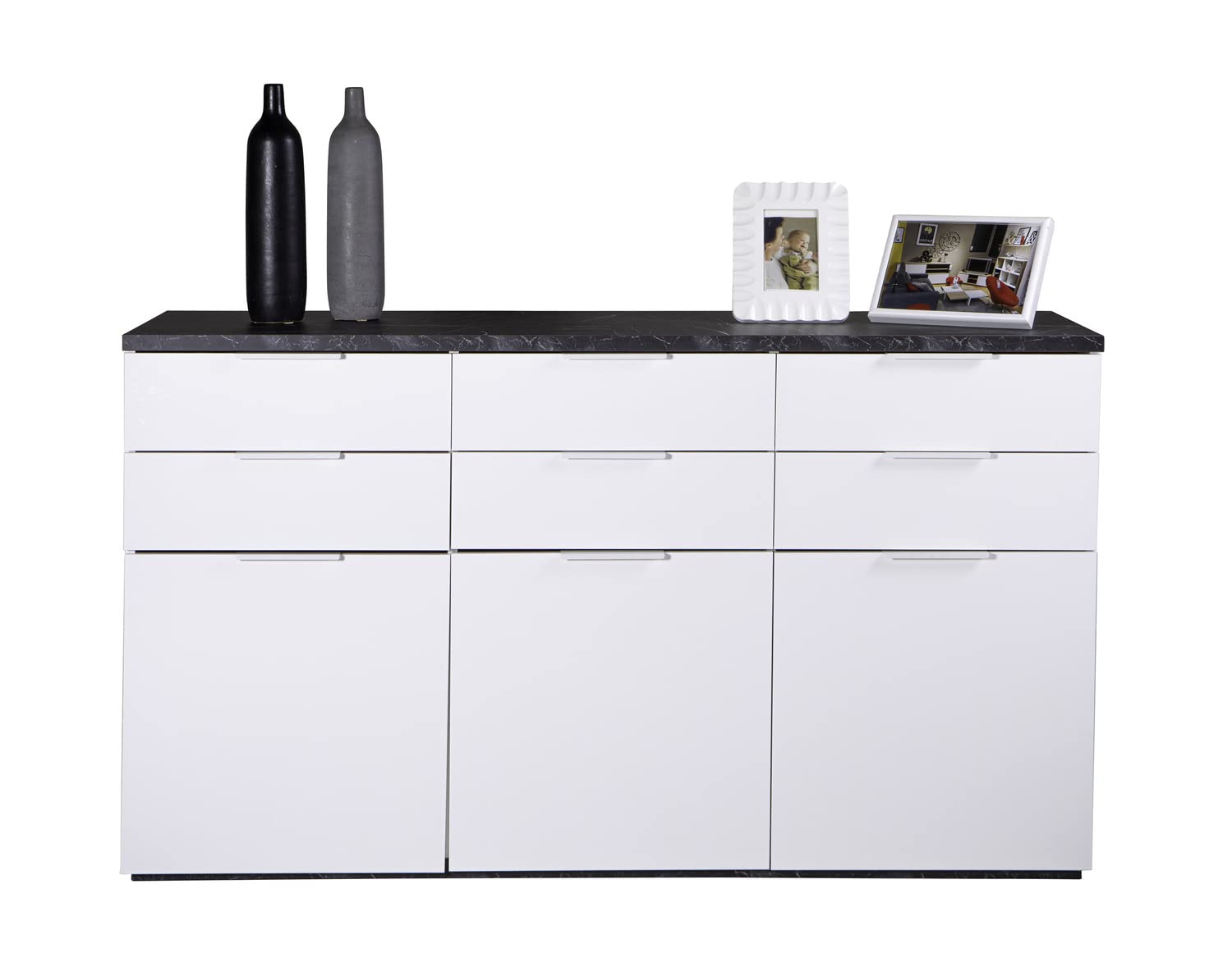 Composad Mundi Credenza 6 Cassetti 3 Ante Marmo Zebra Bianco