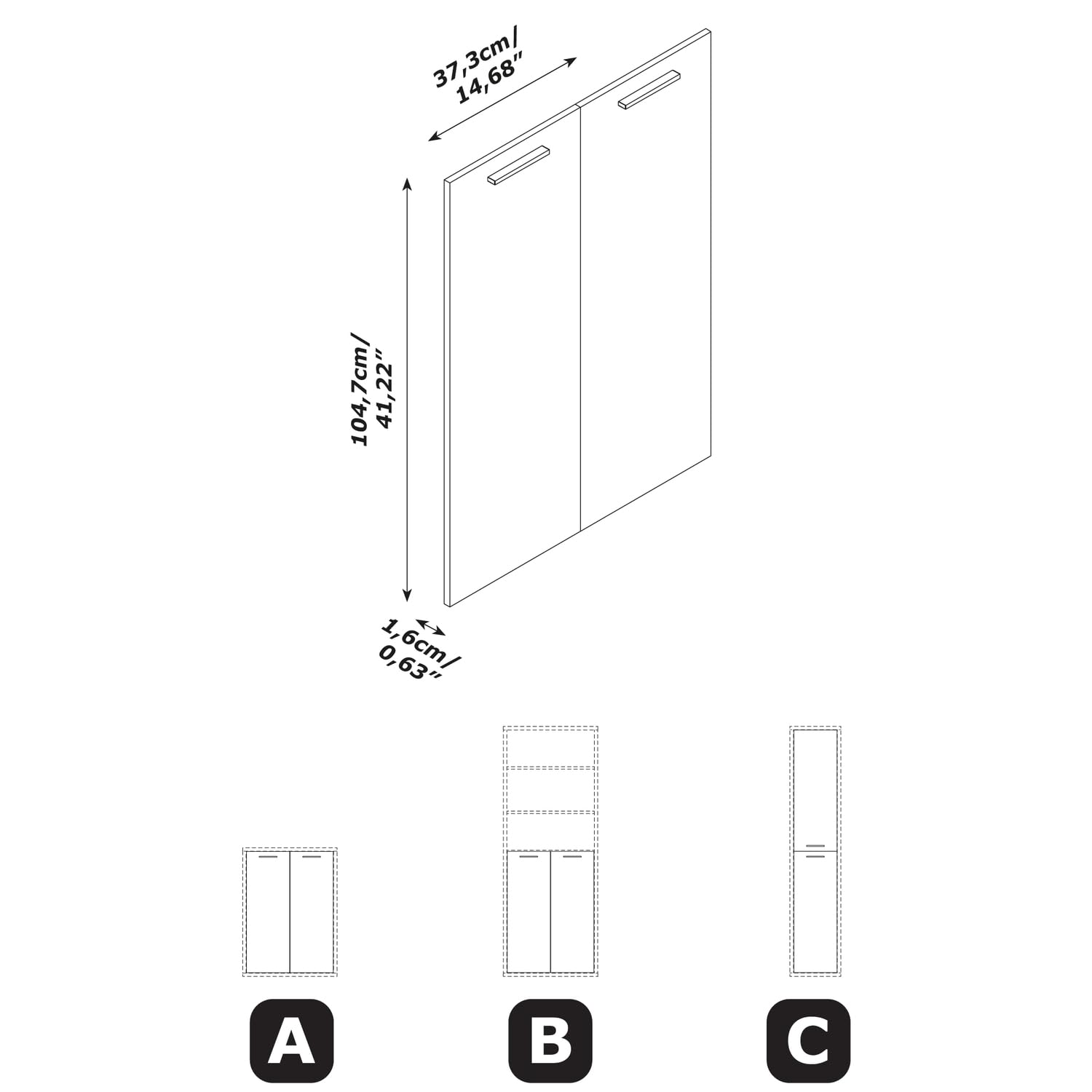 COMPOSAD Davinci Brera coppia ante libreria nero chalet