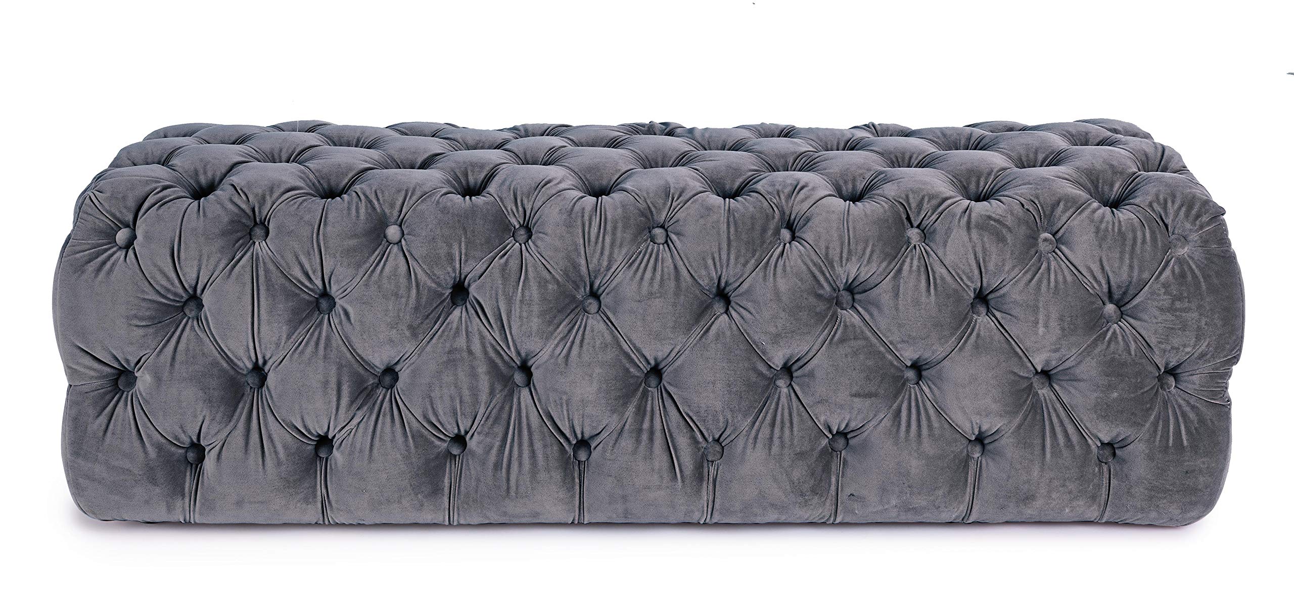 Iperbriko Evan pouf in velluto grigio scuro 123 cm