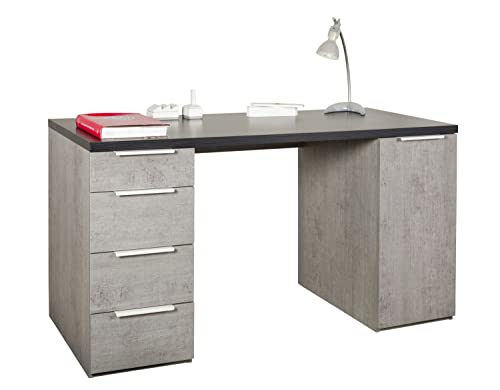 Composad Scrivania Moderna 4 Cassetti 1 Anta 139x60 cm
