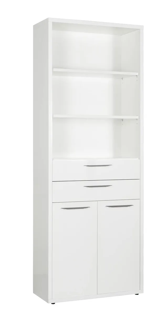 Composad Disegno Libreria Alta 2 Ante 2 Cassetti Bianco 81cm