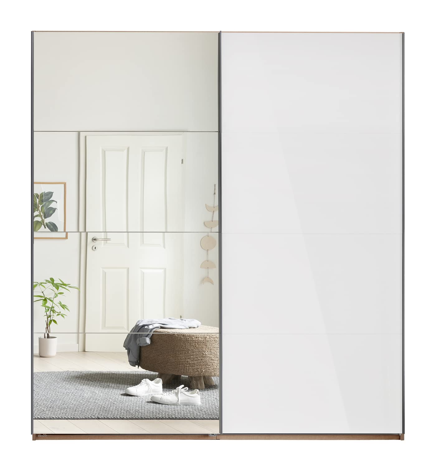 Composad Systema armadio 2 ante scorrevoli 200 specchio rovere bianco