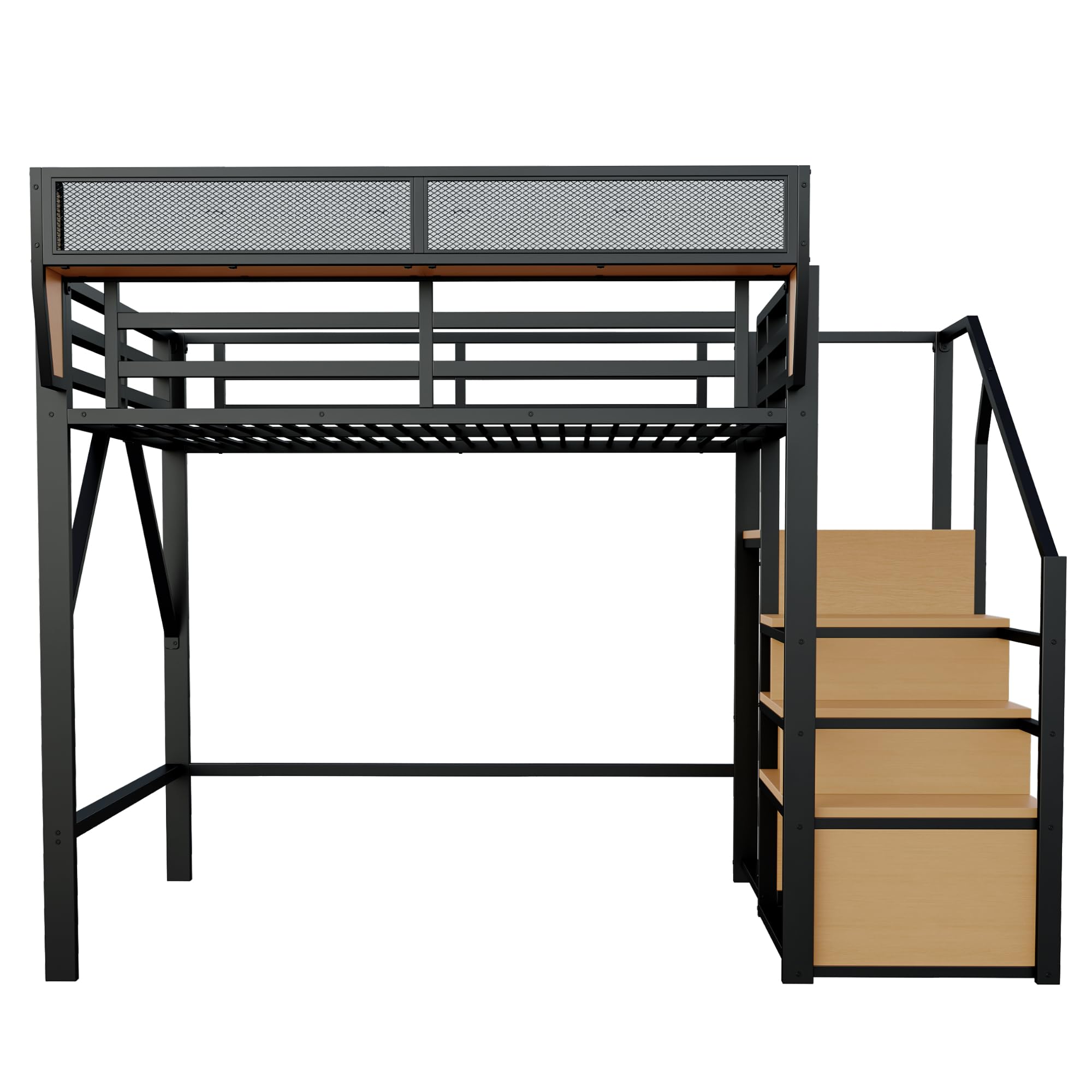 Dolamaní Letto a Soppalco 140x200 Metallo Nero