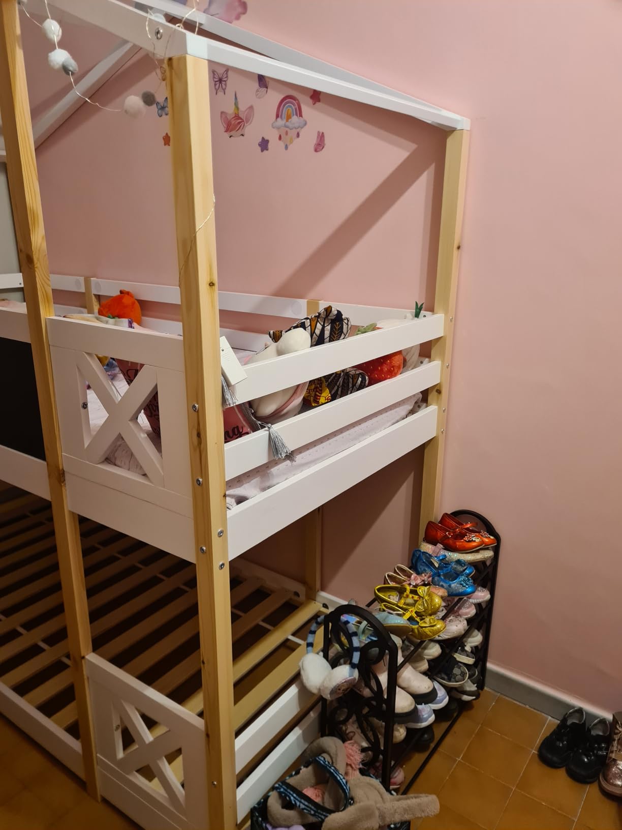 Dolamani letto a castello casetta 90x200 con scaletta in pino
