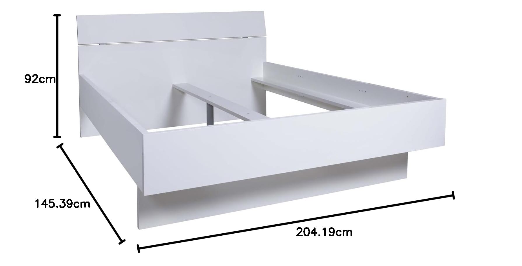 Composad Letto Francese 140x190 Bianco Laccato 145 cm