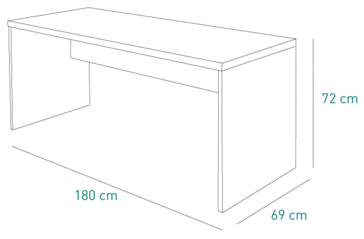 Composad Disegno scrivania 180x73x69 bianco laccato