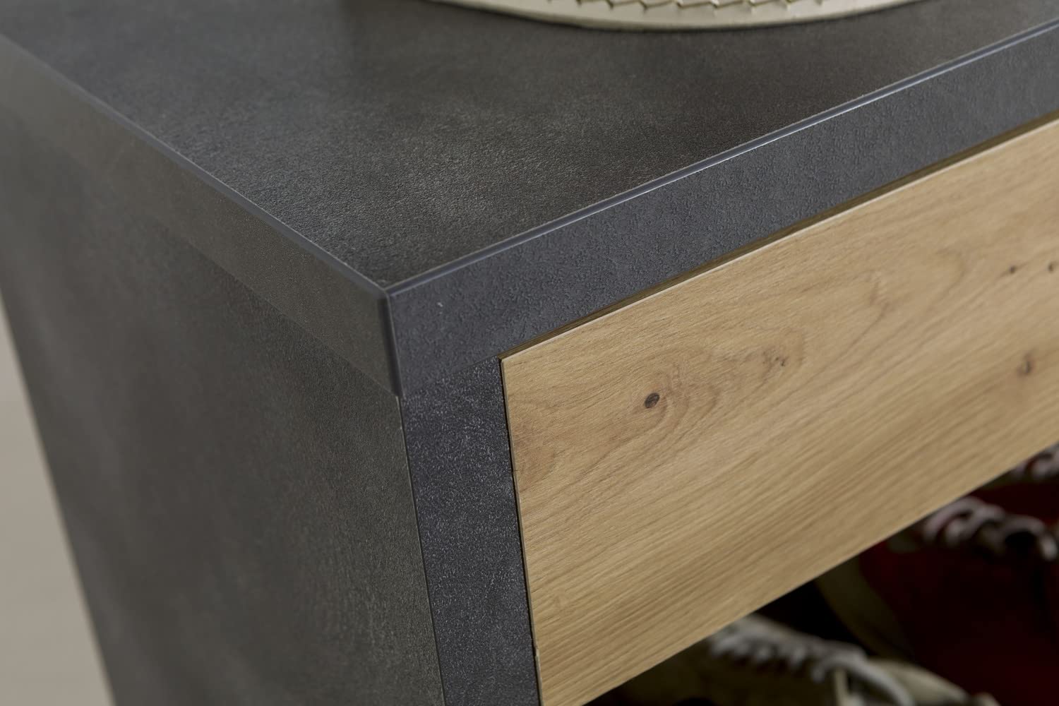 Composad Segno Scarpiera Panca 1 Ribalta Rovere Grigio 85 cm
