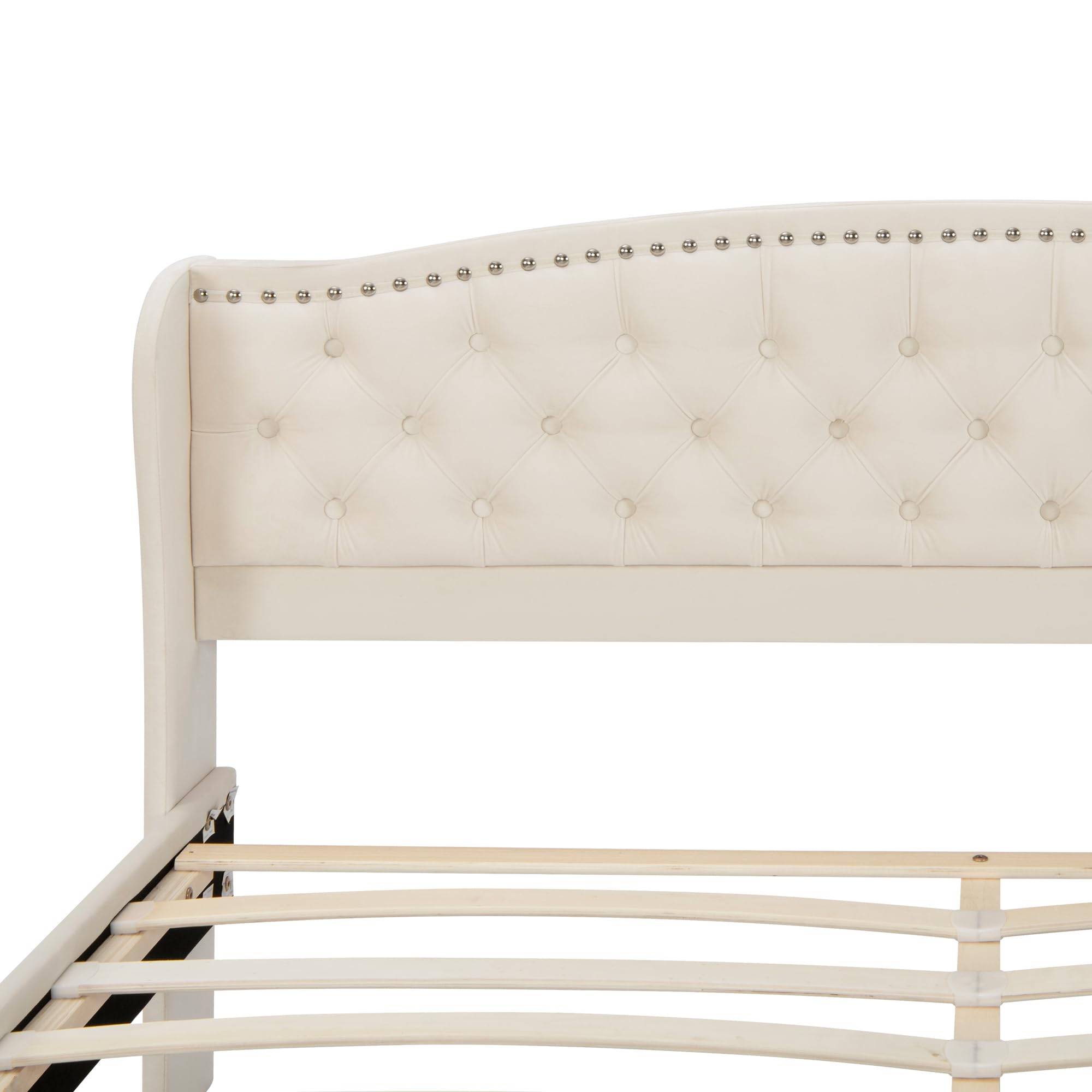 Dolamaní letto matrimoniale 160x200 velluto beige bottoni