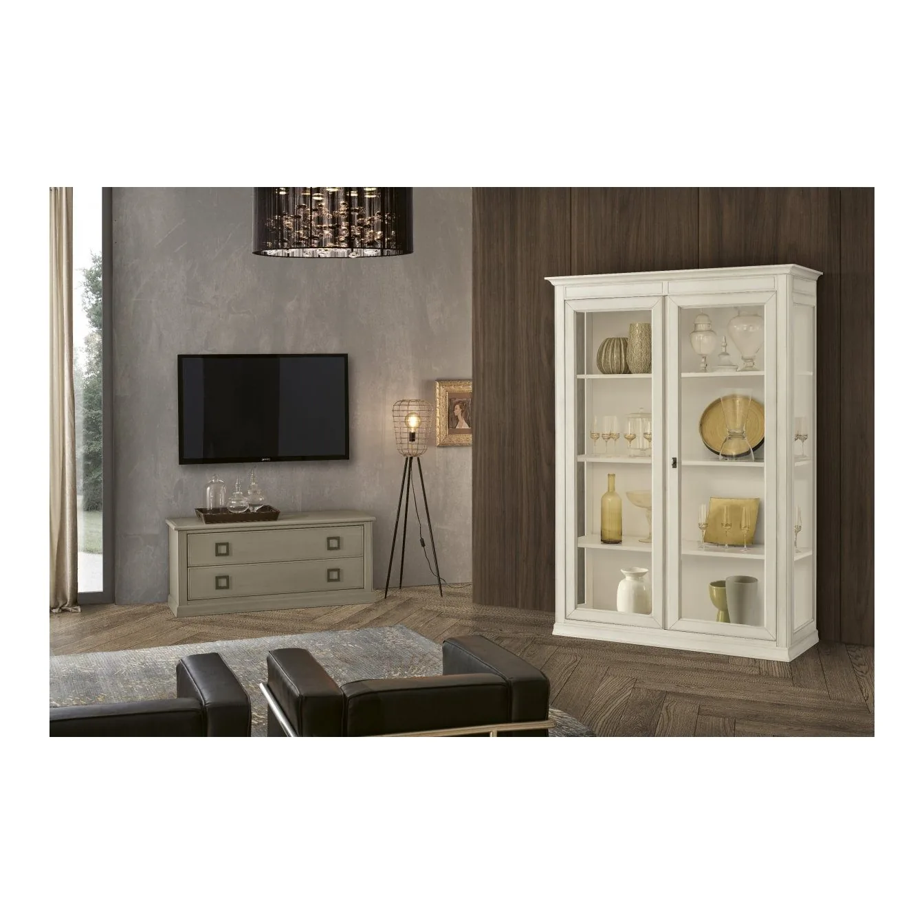 Epocantica Arte Povera Porta TV 2 Cassetti in Pioppo 140 cm