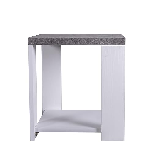 Composad Ador'A Tavolino Soggiorno Portariviste Cemento Bianco 51 cm