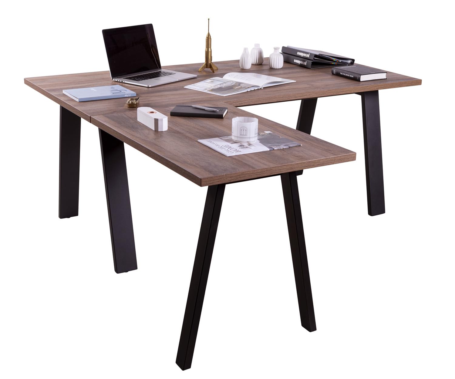 Composad Davinci Scrivania Angolare a L Noce Brera 171 cm