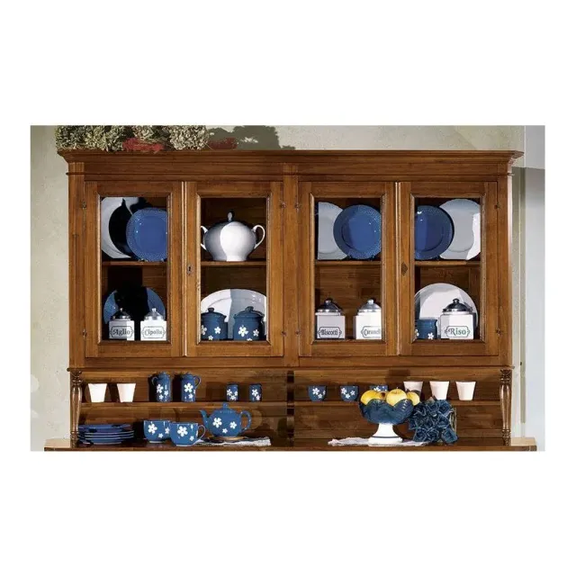 Epocantica 4 Porte vetrina alzata legno massello 192 cm