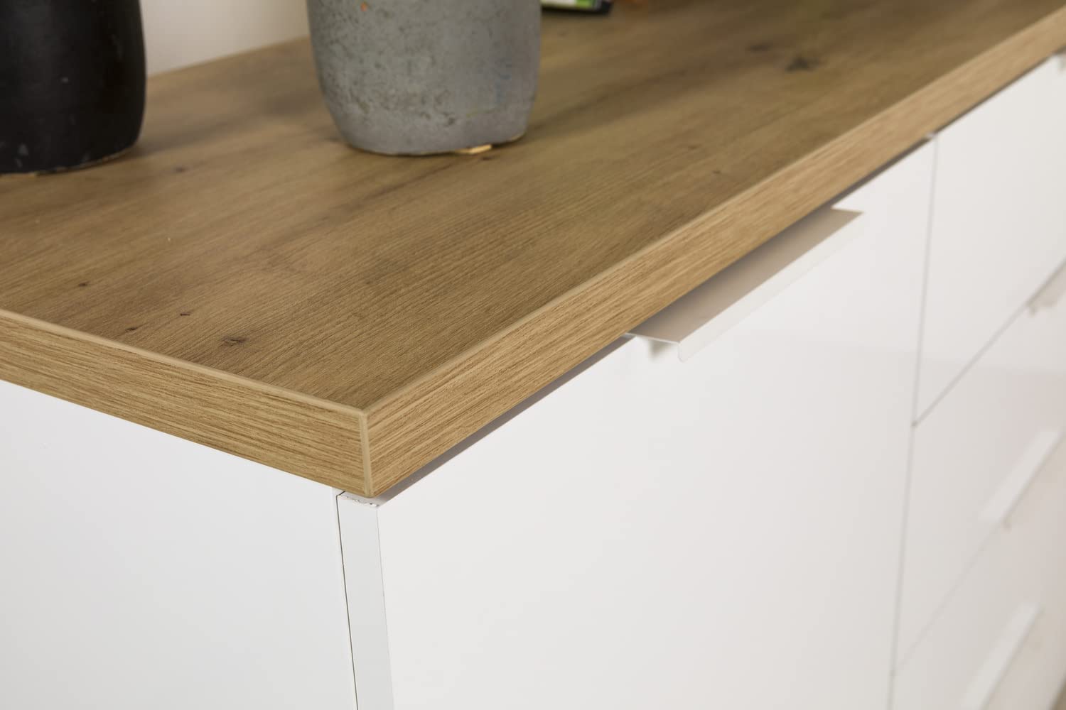 Composad Mundi Madia 2 Ante 4 Cassetti Rovere Mielato Bianco