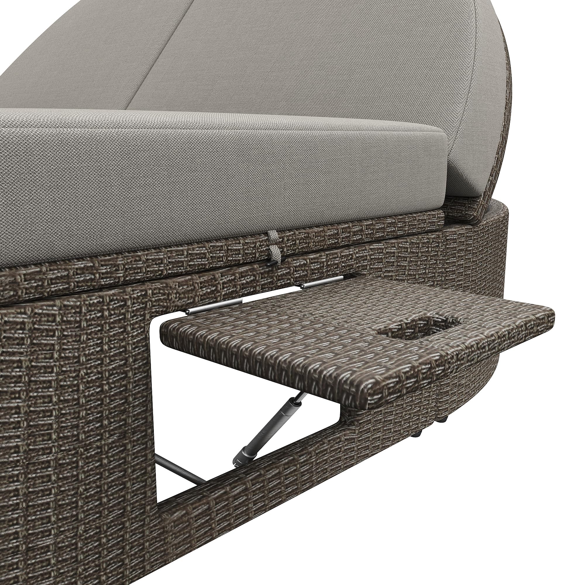 Dolamani lettino prendisole rattan 2 posti 200x140 reclinabile