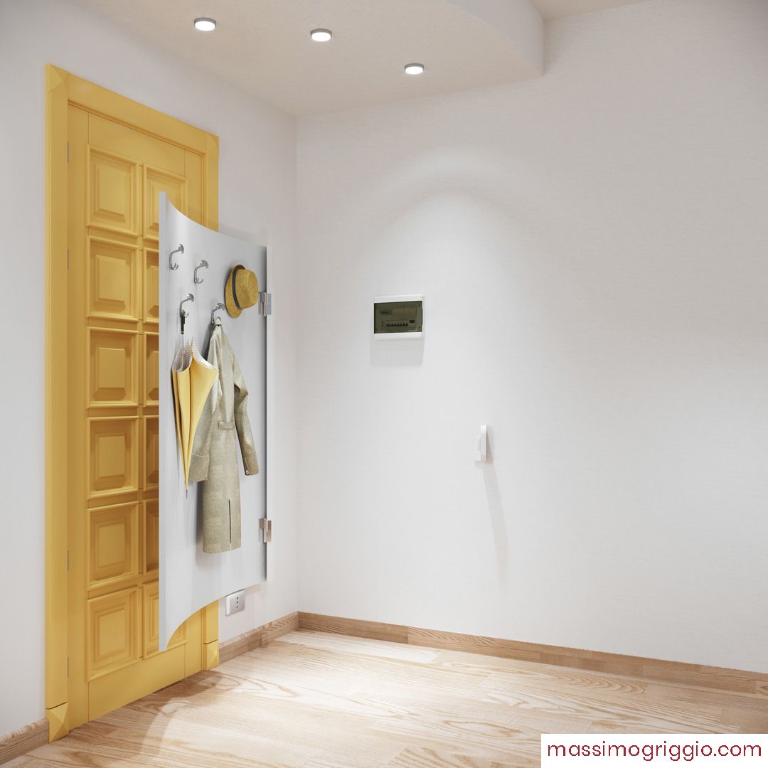 Massimo Griggio Quadro Appendiabiti Curvo per Angolo
