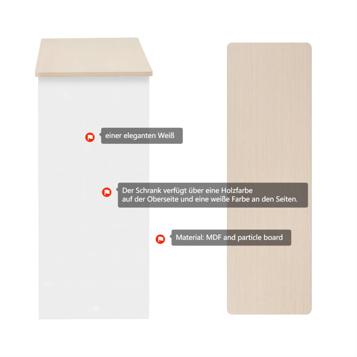 Dolamaní credenza bianca 120 cm 2 cassetti 4 ante