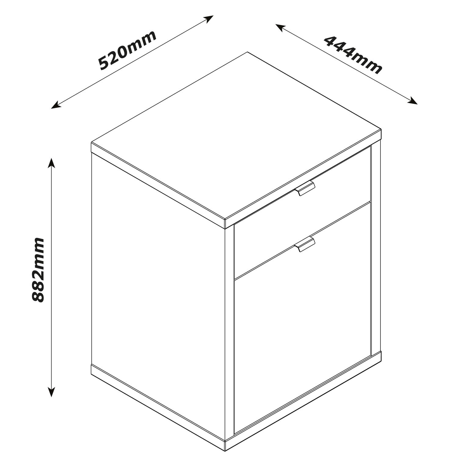 Composad Abile cassettiera ruote bianco rovere 52 cm