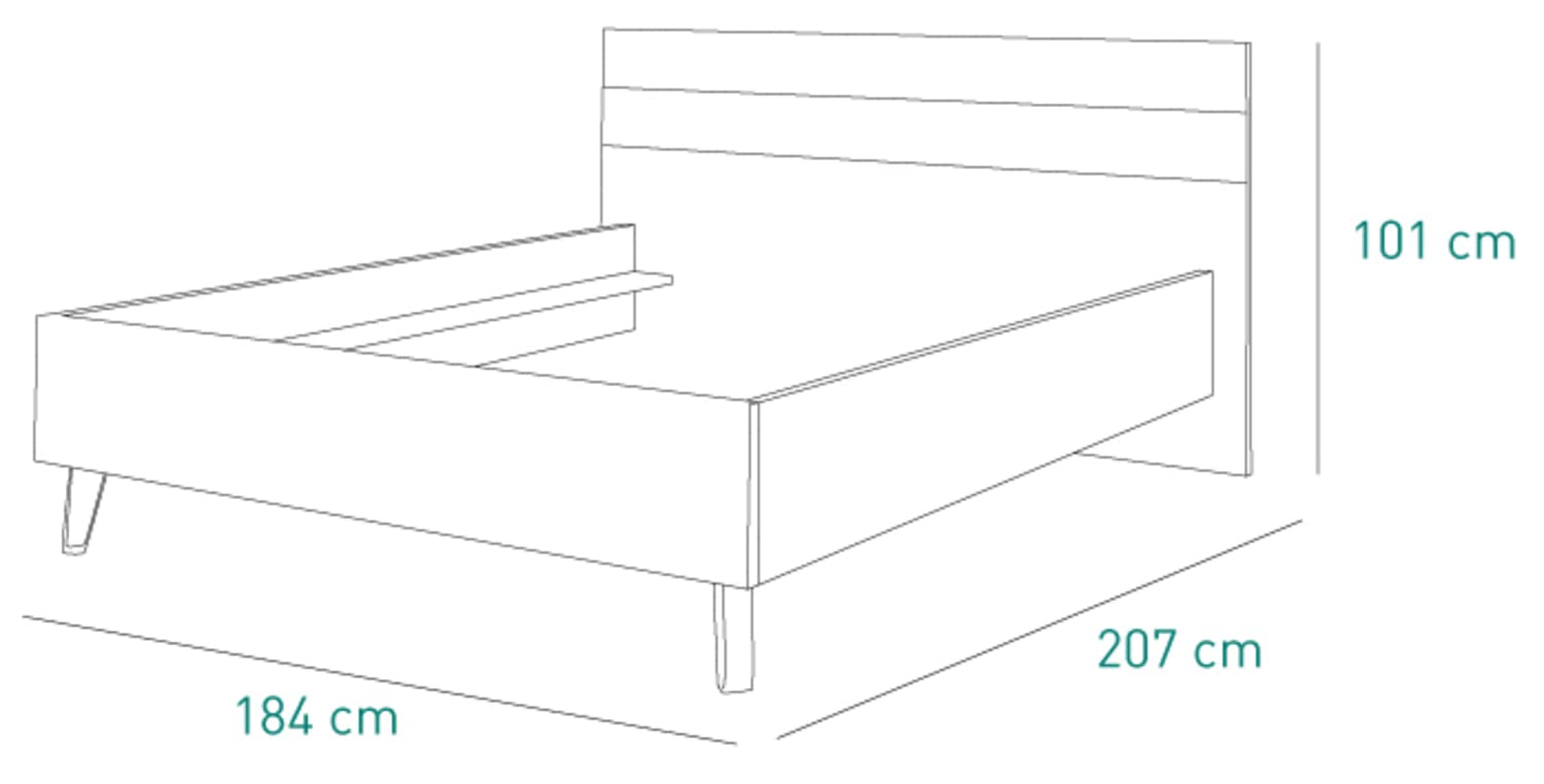 Composad Vitruvia Letto Matrimoniale 184 cm Rovere