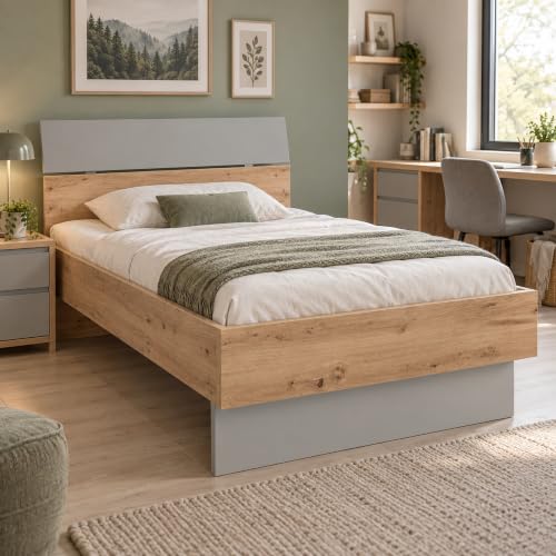 Composad Lafabrica letto una piazza e mezza rovere grigio