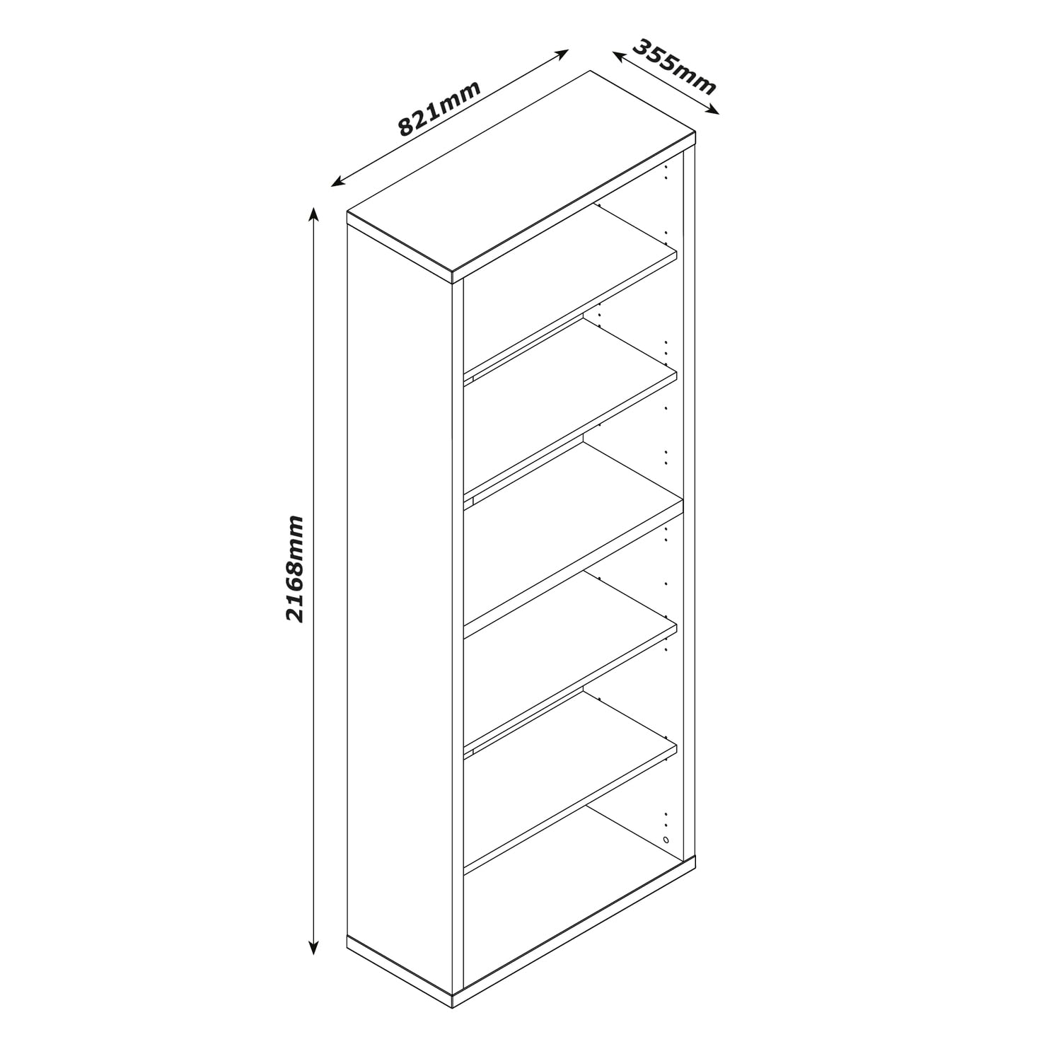 Composad Rilega libreria 6 vani rovere mielato 82 cm