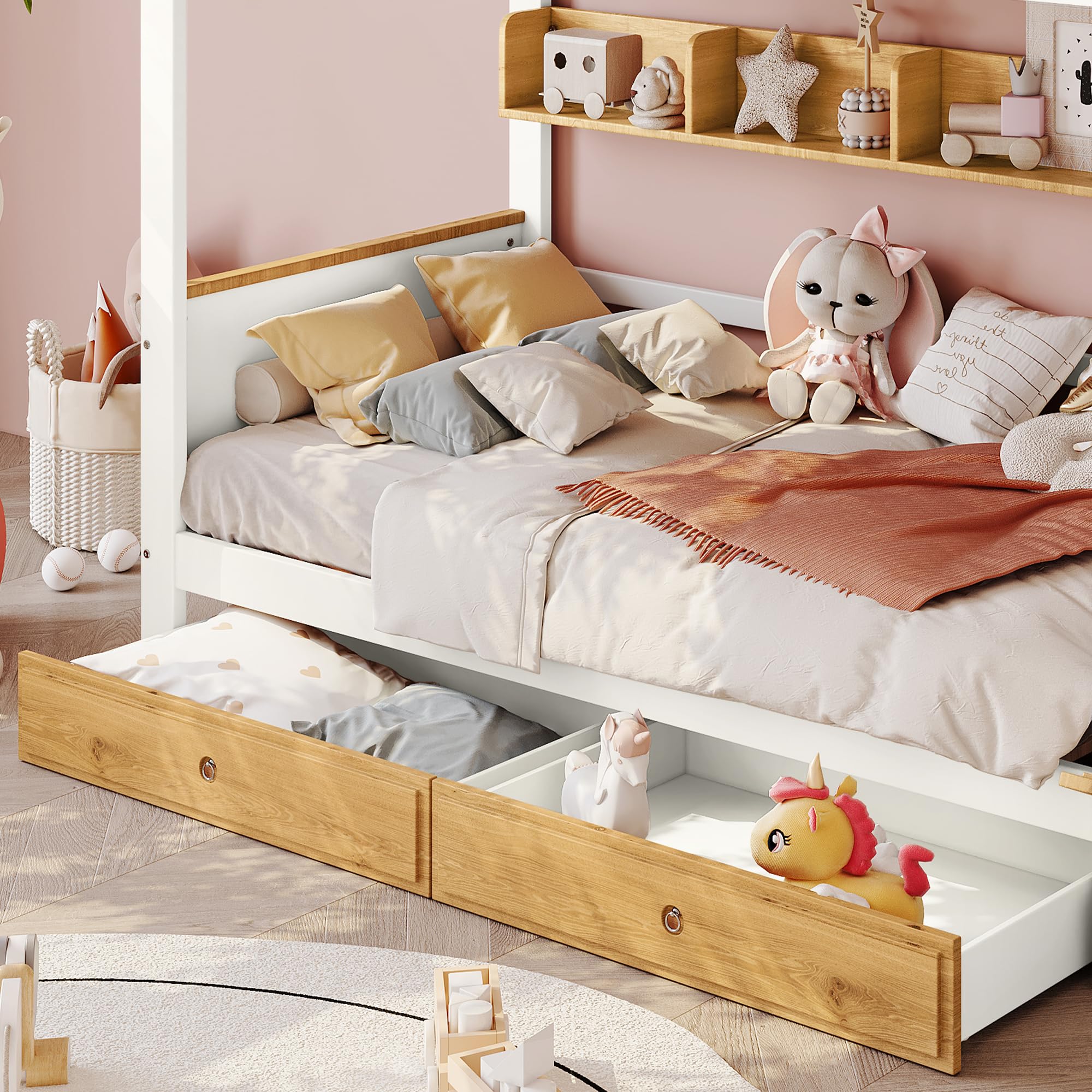 Dolamaní Letto a Castello 90x200 Scala 4 Vani Bianco Naturale