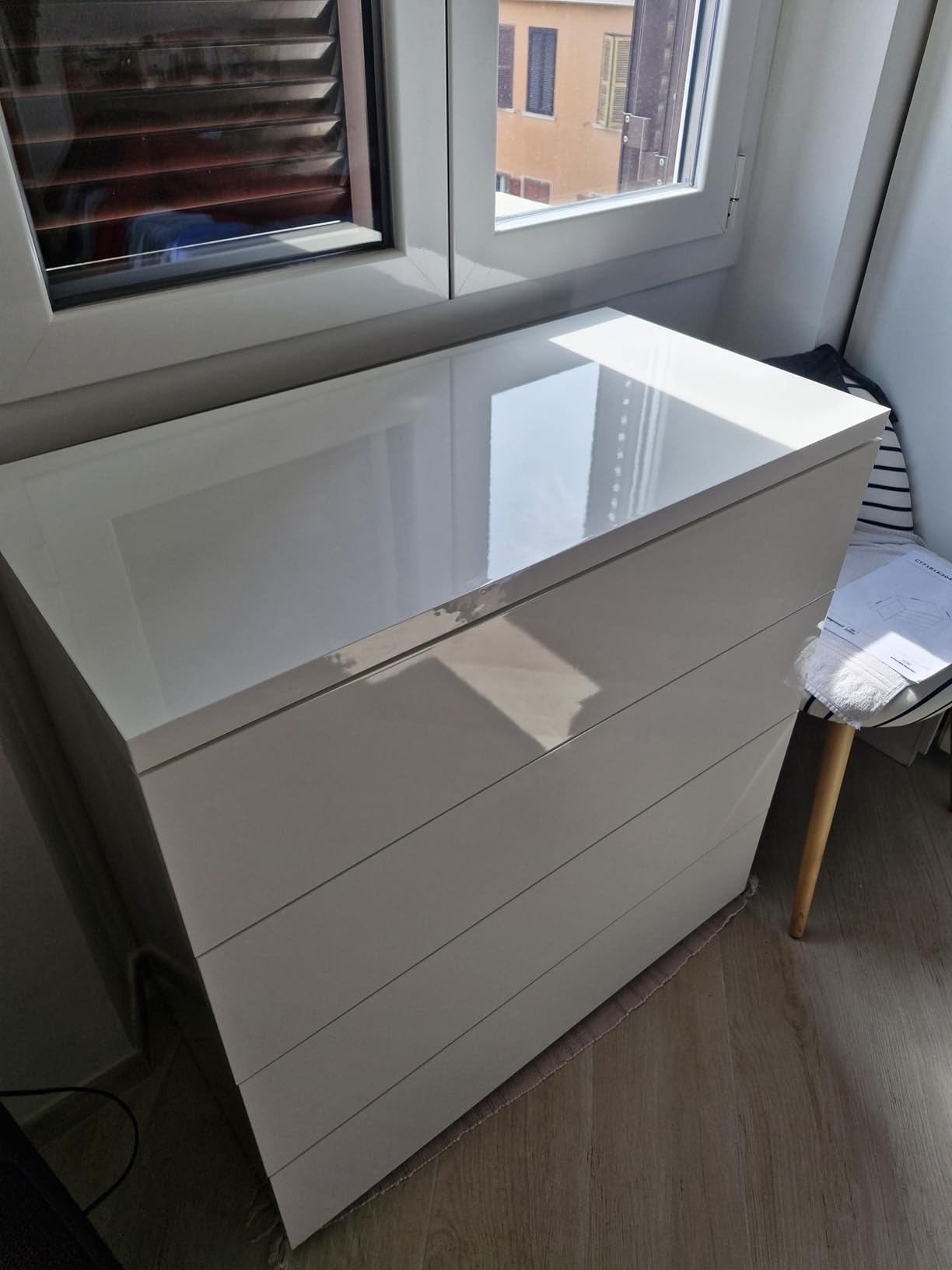 Composad Privilegio 4 Cassetti Cassettiera Bianco Laccato 85 cm