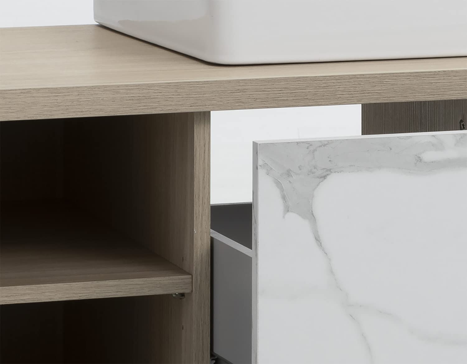 Composad Ladama mobile sottolavabo senza lavabo rovere marmo 123 cm