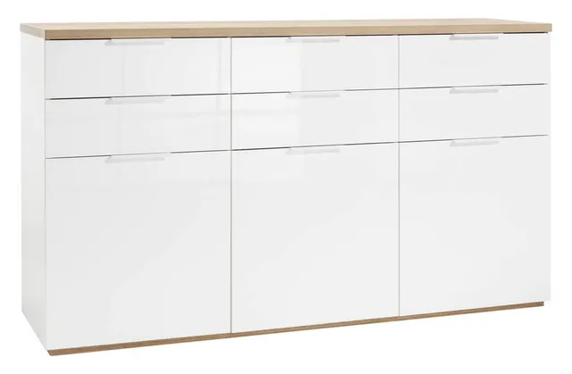Composad Mundi Credenza 6 Cassetti 3 Ante Rovere Bianco