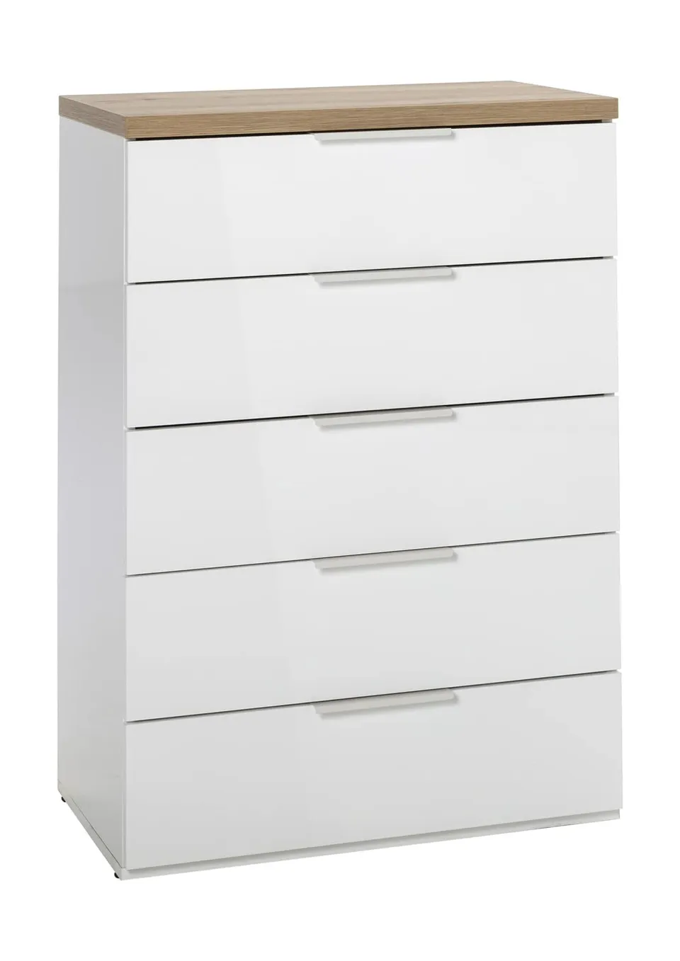 Composad Mundi Cassettiera 5 Cassetti Rovere Miele e Bianco