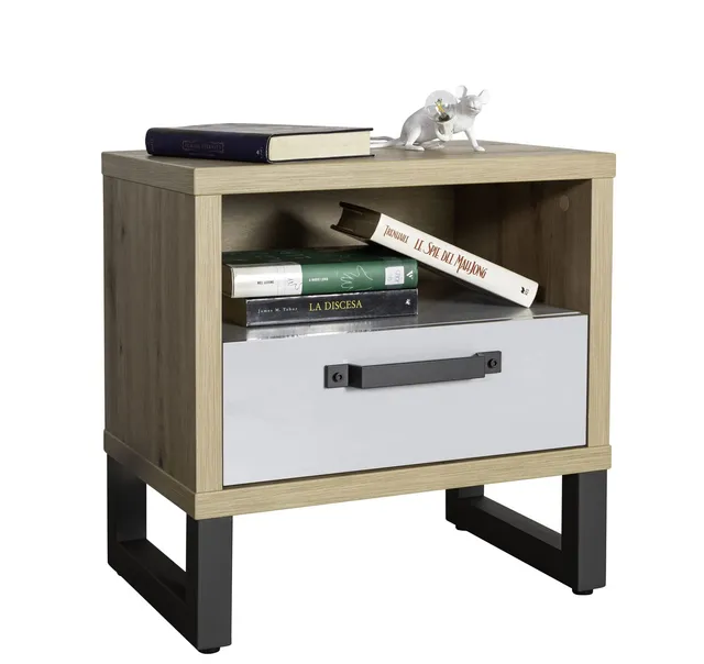 Composad Lafabrica Comodino 1 Cassetto Rovere Grigio