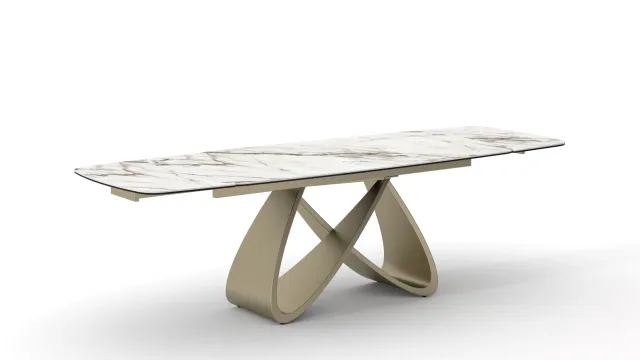 Epocantica Zeno tavolo allungabile ceramica calacatta 260 cm