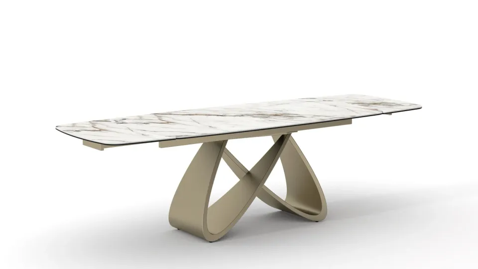 Epocantica Zeno tavolo allungabile ceramica calacatta 260 cm