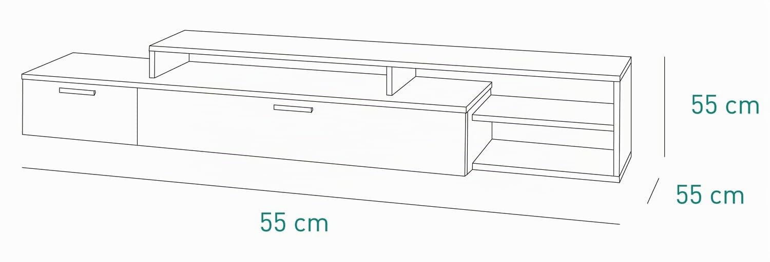 Composad Vittoria Mobile Porta Tv Rovere Grigio 270 cm