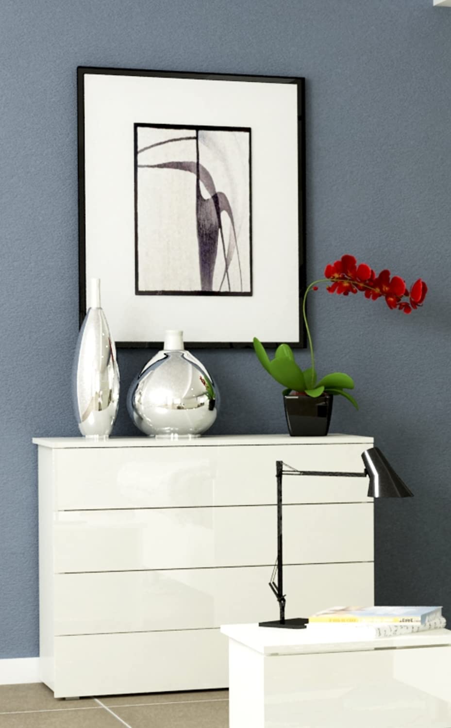 Composad Privilegio Cassettiera 4 Cassetti Bianco 108x85 cm
