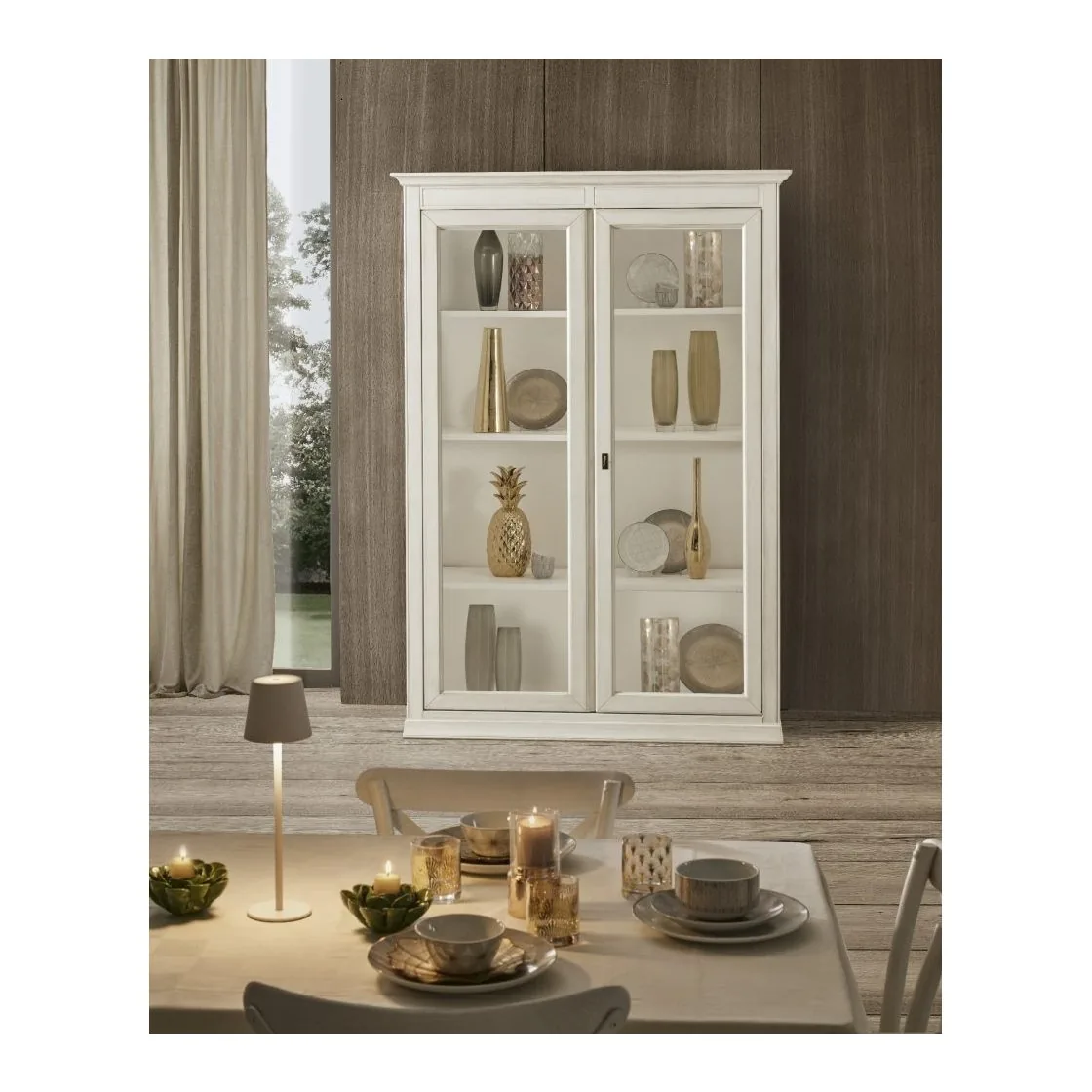 Epocantica Arte Povera vetrina 2 porte 145 cm legno
