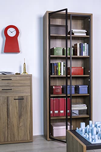 Composad Davinci libreria alta 2 ante vetro noce